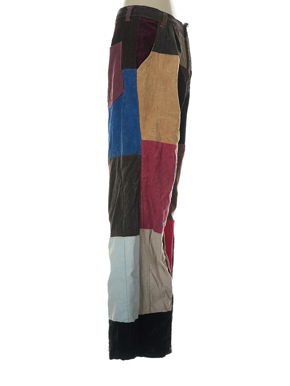 VTG Women’s Patchwork Cordurory Wide-Leg Pants - Multicolor - Picture 4 of 6